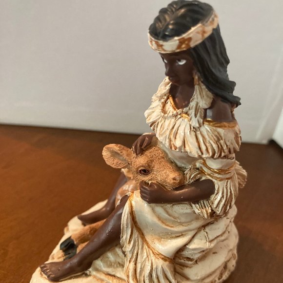 INDIAN MAIDEN WITH BABY DEER FOR COLLECTIONS NEW - Picture 1 of 3
